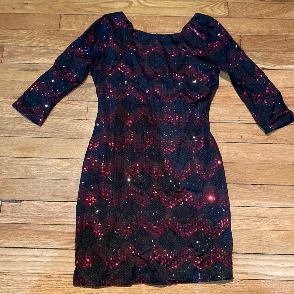 Black & Red Sequence Dress